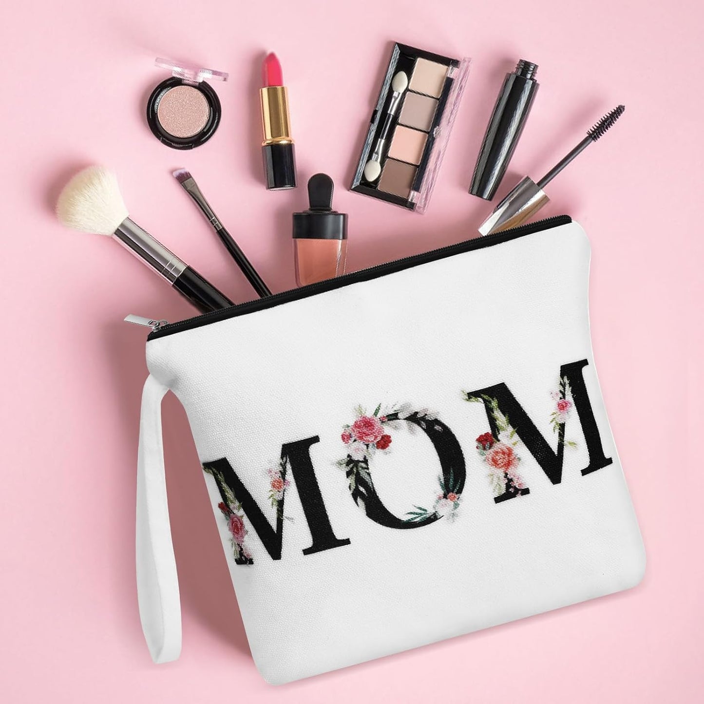 Makeup Bag Canvas Make up Bag for Mom, Mom Birthday Gifts, Cosmetic Bags for Women, Toiletry Bags, Makeup Pouch, Travel Makeup Bag, Multifunction Make up Bags for Women, Makeup Case
