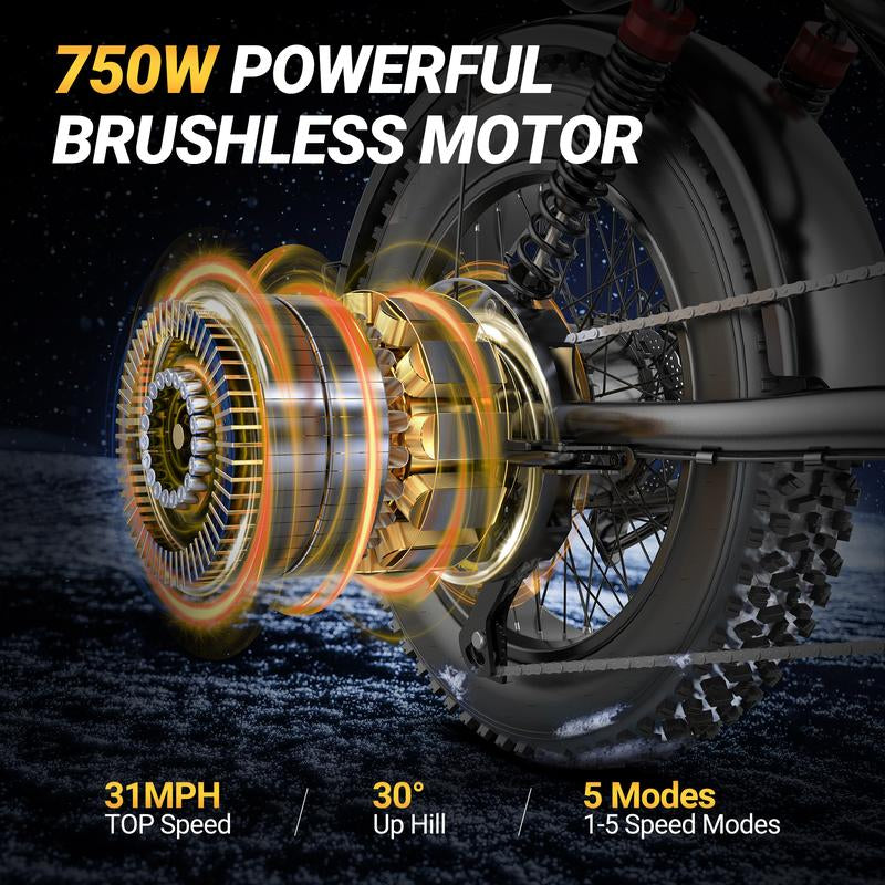 Qlaway 、Aovowheel 1500W Electric Off-Road Bike: 20-Inch Full-Suspension E-Motorcycle with 48V 15.6Ah Removable Battery, 31MPH Top Speed, 40-55 Mile Range, 2-Seater, LED Headlights & 20" All Terrain Fat Tire UL 2849