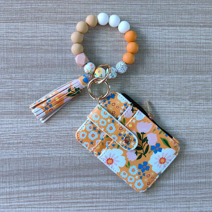 Bohemian Style Women'S Daisy Pattern Phone Wallet with Tassel Decoration & Silicone Beads Pink Floral Design Multifunctional Daily Accessory Universal Size 24Cmx13Cmx3Cm Zipper Pouch Zipper Pouch Wallet Inspirational Quote Flip Book Necklace