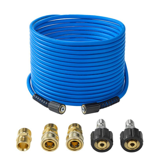 FIXFANS Pressure Washer Hose - 50Ft X 1/4 Inch High Power Extension Hose - Kink & Wear Resistant - Compatible with M22 Fittings - 3600 PSI, Fathersdaygift