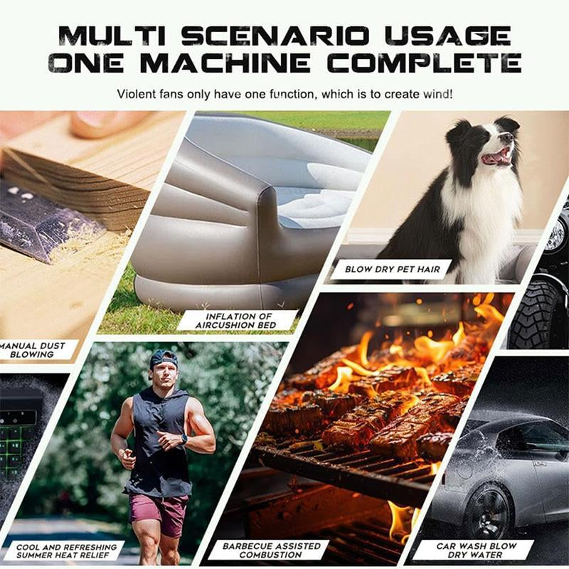 EGOD Turbo Jet Blower,Leaf Blower, Violent Turbo Fan, Brushless Pure Copper Motor,Car Drying after Wash, Handheld Snow Blower, Turbo Power Air Duster Portable Handle Fathersdaygifts