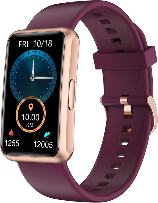 Fitness Tracker - Bluetooth-Free, App-Free, Standalone Fitness Watch for Men and Women, IP68 Waterproof, Full Touch Screen, Steps and Calories Counter, Sleep Tracker, Alarm Clock (Purple)