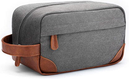 Men's Water-Resistant Hanging Toiletry Bag - Large Capacity Canvas Dopp Kit for Travel - Black