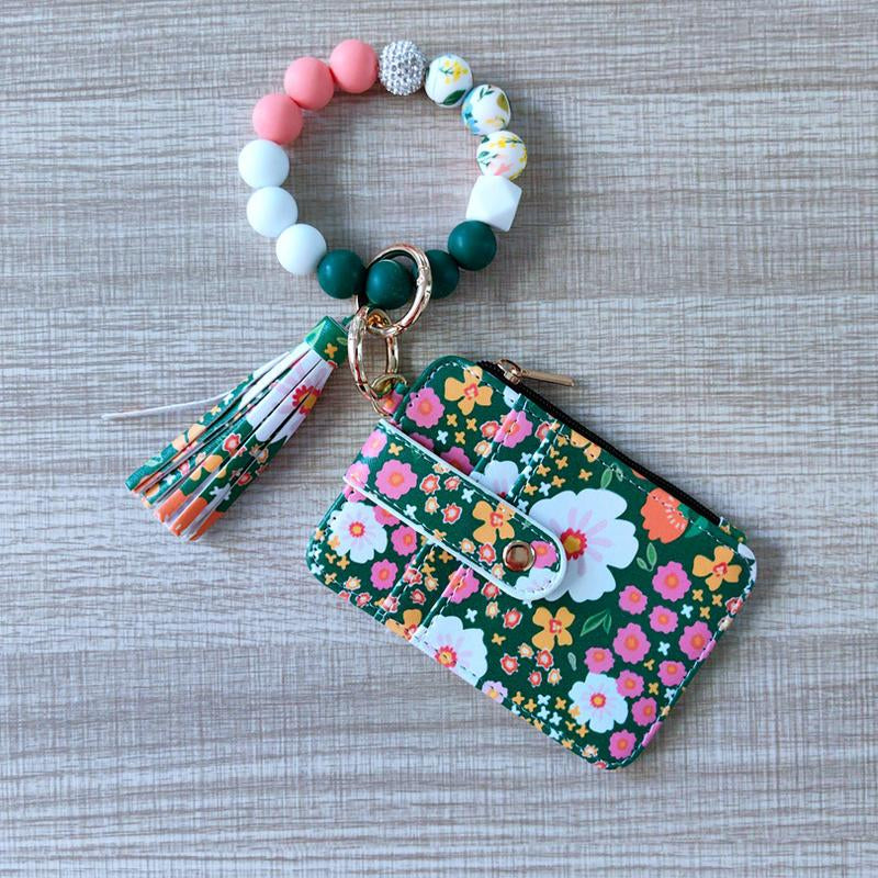 Bohemian Style Women'S Daisy Pattern Phone Wallet with Tassel Decoration & Silicone Beads Pink Floral Design Multifunctional Daily Accessory Universal Size 24Cmx13Cmx3Cm Zipper Pouch Zipper Pouch Wallet Inspirational Quote Flip Book Necklace