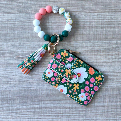 Bohemian Style Women'S Daisy Pattern Phone Wallet with Tassel Decoration & Silicone Beads Pink Floral Design Multifunctional Daily Accessory Universal Size 24Cmx13Cmx3Cm Zipper Pouch Zipper Pouch Wallet Inspirational Quote Flip Book Necklace
