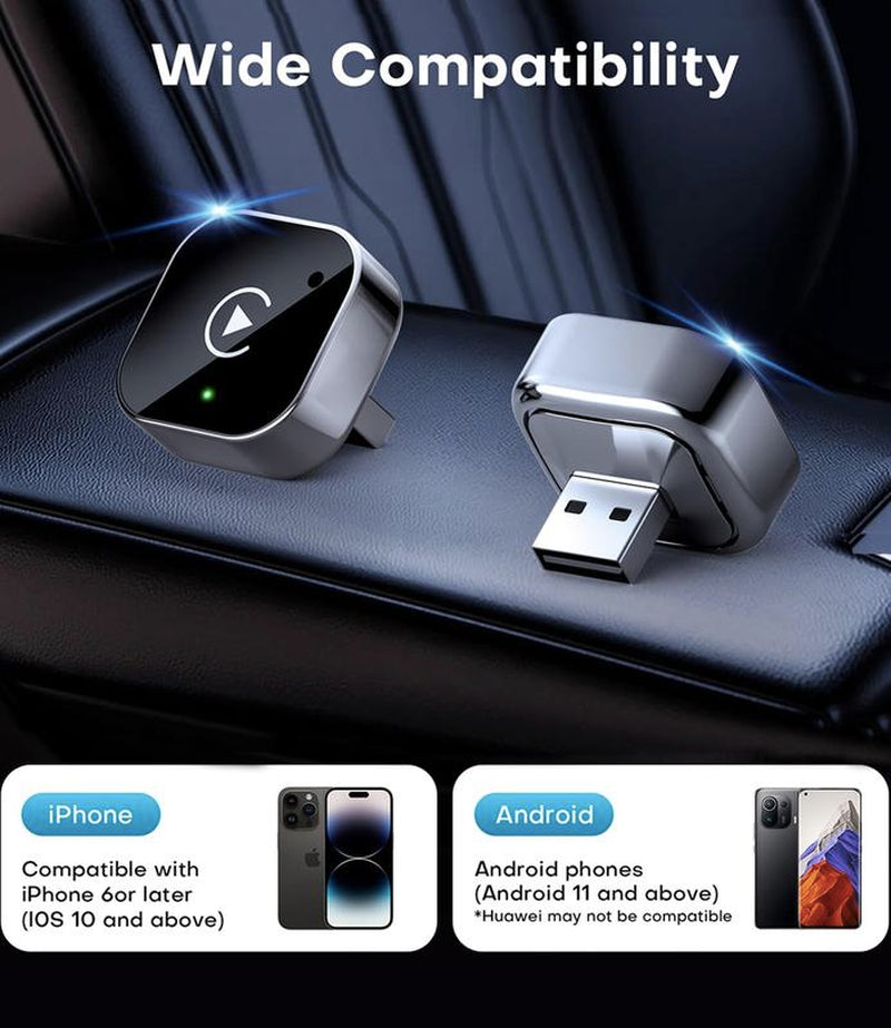Wireless Carplay Adapter 2025 Upgrade Wired Carplay to Wireless, Mini USB Design for Cars with Built-In Wired Apple Carplay Plug and Play Easy Use Fast Stable Connection Car Play for Iphone