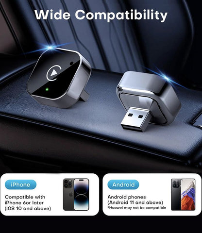 Wireless Carplay Adapter 2025 Upgrade Wired Carplay to Wireless, Mini USB Design for Cars with Built-In Wired Apple Carplay Plug and Play Easy Use Fast Stable Connection Car Play for Iphone