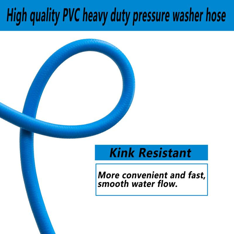 FIXFANS Pressure Washer Hose - 50Ft X 1/4 Inch High Power Extension Hose - Kink & Wear Resistant - Compatible with M22 Fittings - 3600 PSI, Fathersdaygift