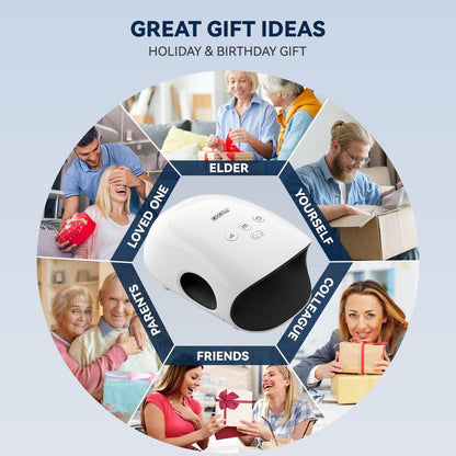 CINCOM Portable Hand Massager (WHITE), Cordless, with Comfort Heat and Gentle Massage, Advanced Airwave Technology, Adjustable Settings, Auto-Off Feature, Rechargeable, Perfect for Daily Relaxation, Ideal Gift