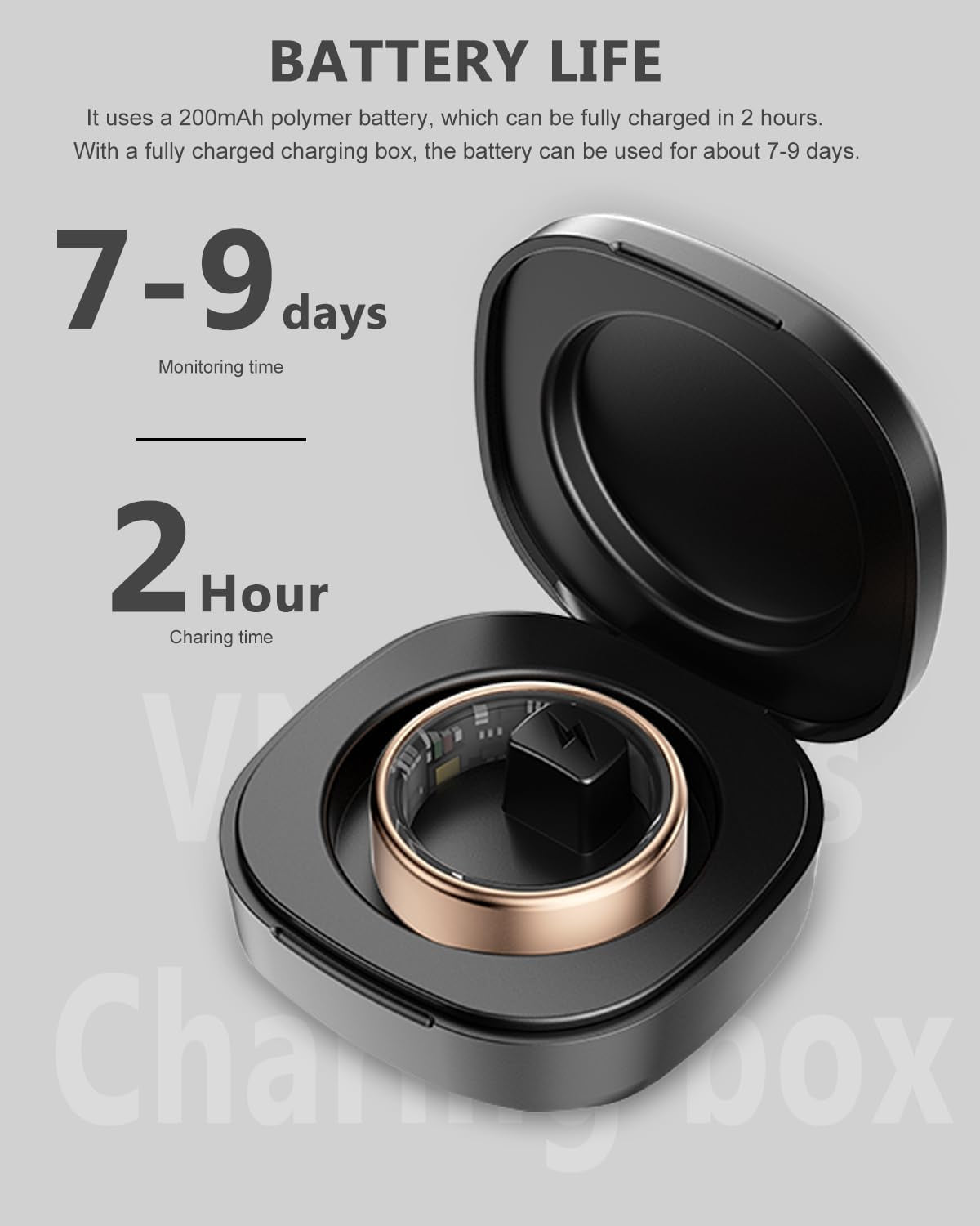 2025 Enhanced Smart Health Tracking Ring for Men and Women - IP68 Waterproof Fitness Tracker with Sleep Monitoring, Heart Rate, Blood Oxygen, Step Count, Distance, and Caloric Burn, Includes Air Shutter and 7-Day Charging Case, Silver #10