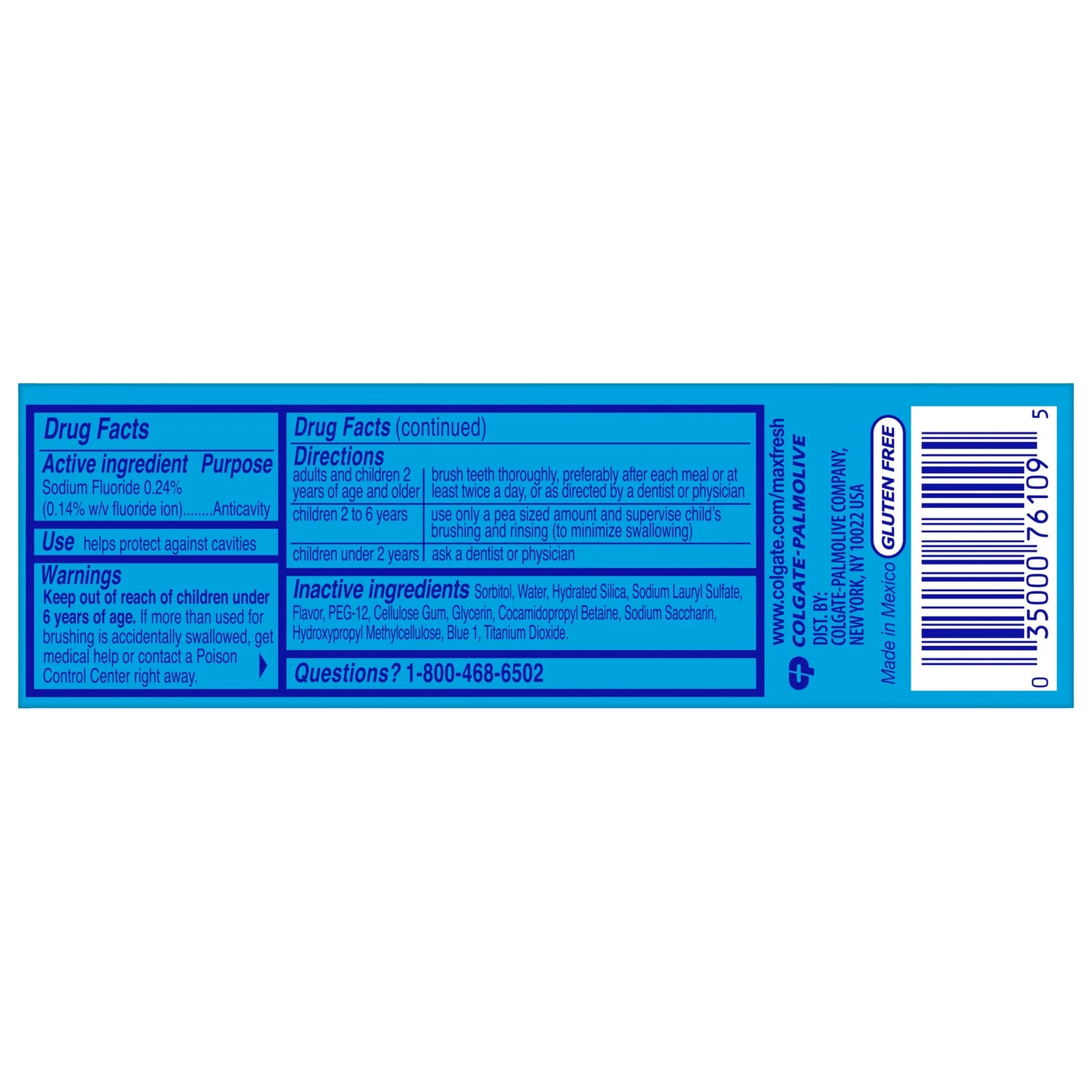 Maxfresh Cool Mint Toothpaste, Travel Toothpaste, 1.0 Oz