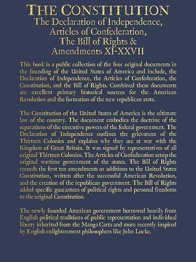 The Constitution of the United States of America: the Declaration of Independence, the Bill of Rights Size Handy Book