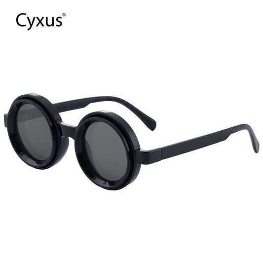 Cyxus ND Filter Adjustable Polarized Lens 9 Step Light Reduction Sunglasses UV Protection PC Frames Vintage Style Punk Polarize P1323