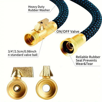 Portable Expandable Garden Hose Set, Portable Garden Hose with 3/4 Inch Heavy Duty Solid Brass Connector, Lightweight & Leak Proof Water Hose for Watering & Car Washing, Outdoor, Tools, Spray