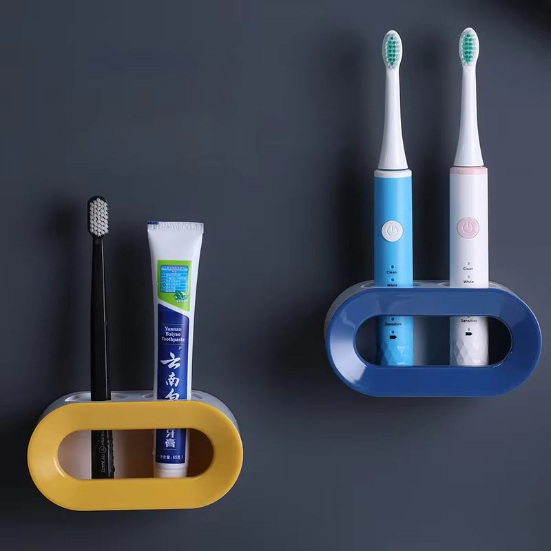 Revolutionize Your Bathroom with the Double Hole Electric Toothbrush Holder - Space-Saving Organizer for Oral B Brushes!