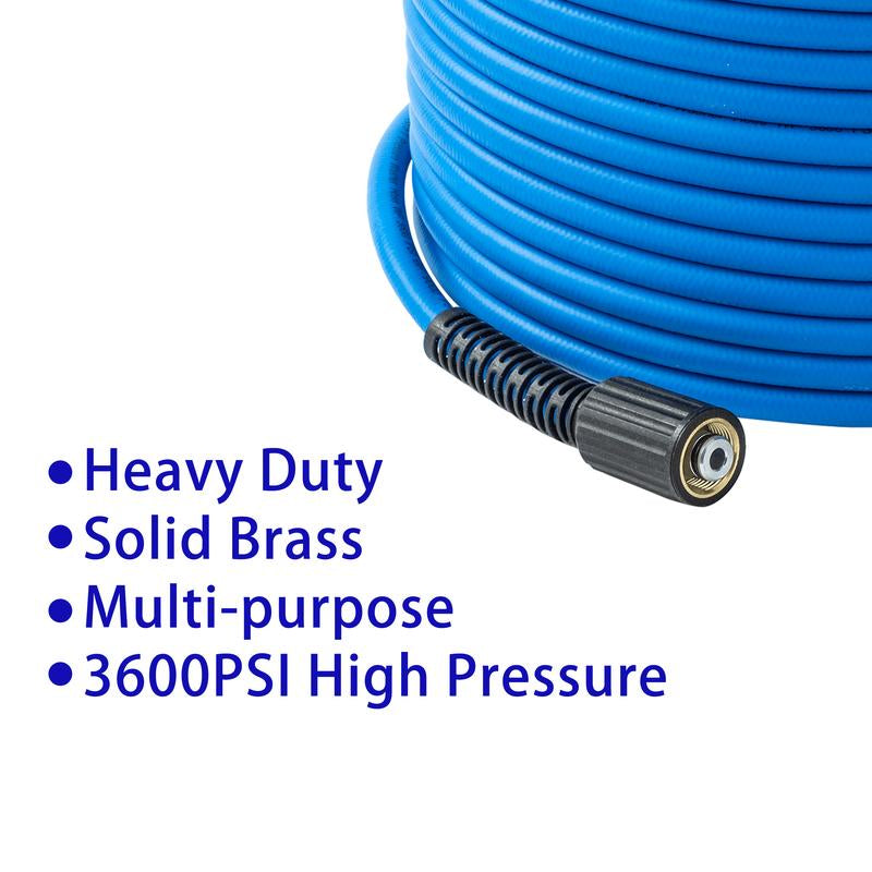 FIXFANS Pressure Washer Hose - 50Ft X 1/4 Inch High Power Extension Hose - Kink & Wear Resistant - Compatible with M22 Fittings - 3600 PSI, Fathersdaygift