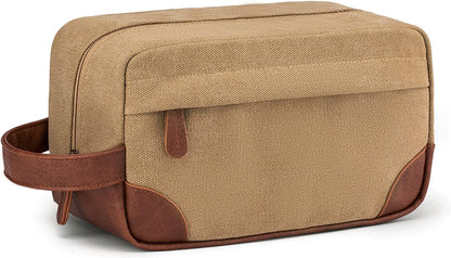 Men's Water-Resistant Hanging Toiletry Bag - Large Capacity Canvas Dopp Kit for Travel - Black