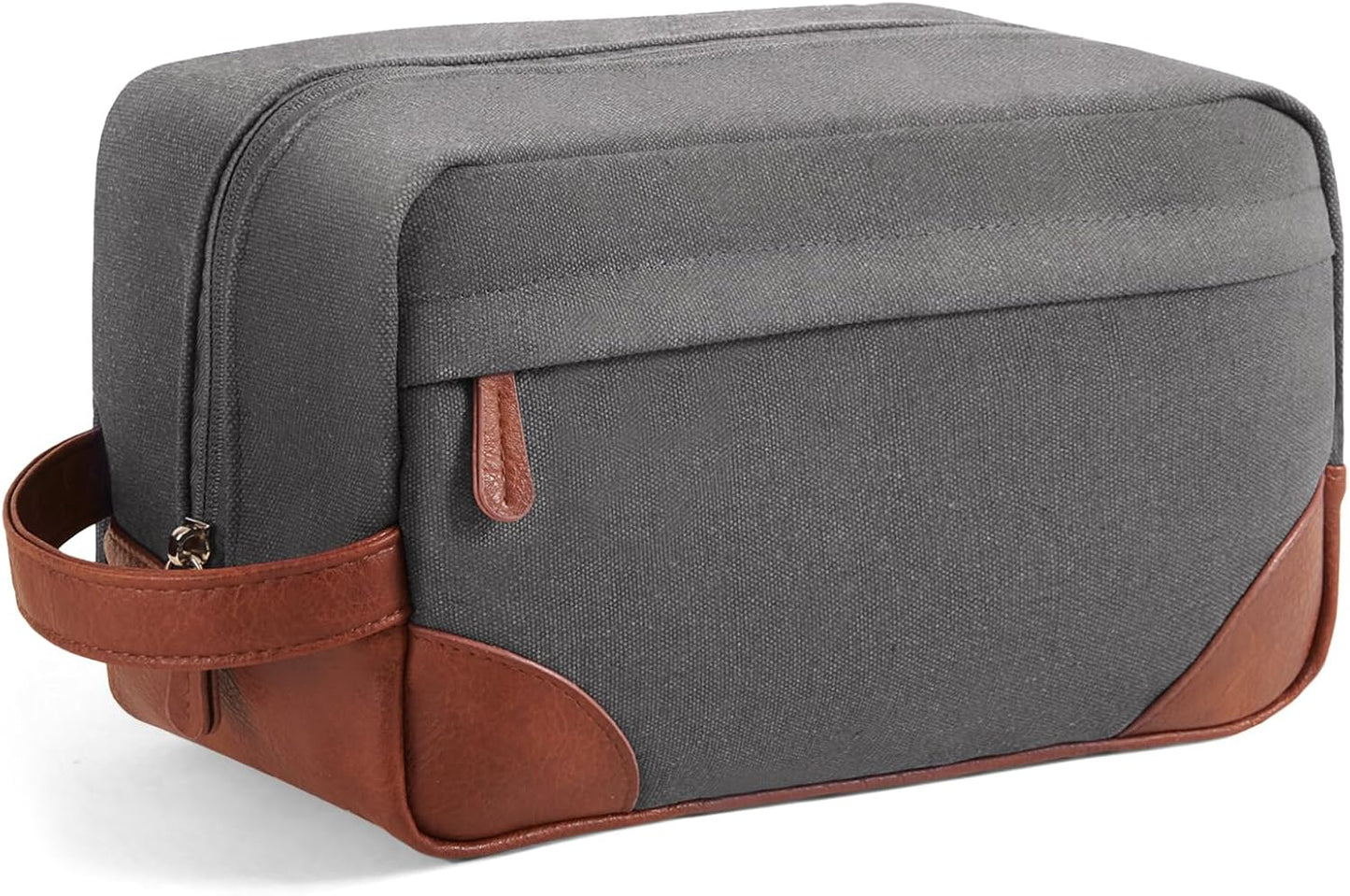 Men's Water-Resistant Hanging Toiletry Bag - Large Capacity Canvas Dopp Kit for Travel - Black