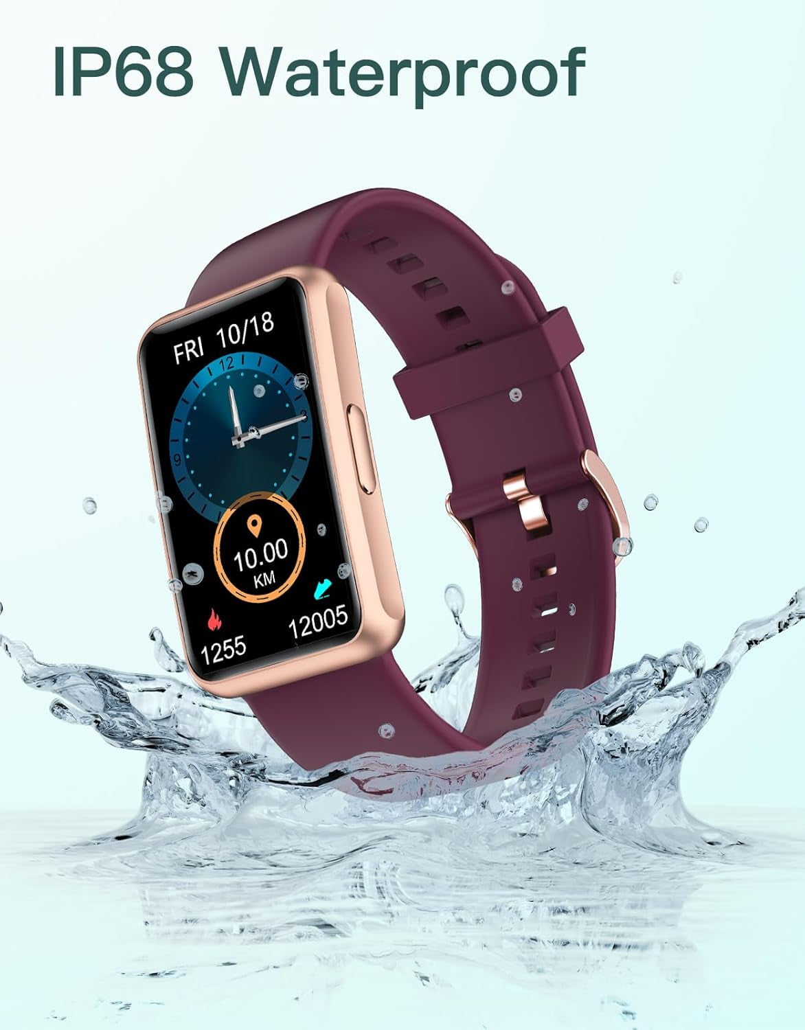 Fitness Tracker - Bluetooth-Free, App-Free, Standalone Fitness Watch for Men and Women, IP68 Waterproof, Full Touch Screen, Steps and Calories Counter, Sleep Tracker, Alarm Clock (Purple)
