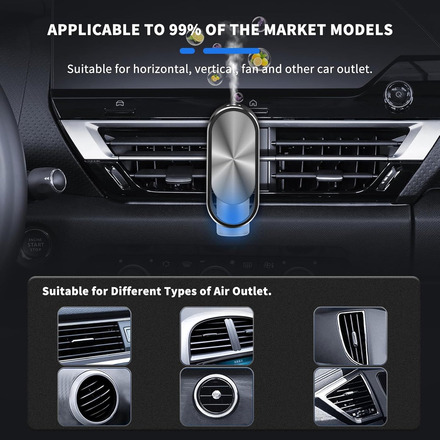 Automatic Smart Car Air Freshener Diffuser with Four Essential Oils