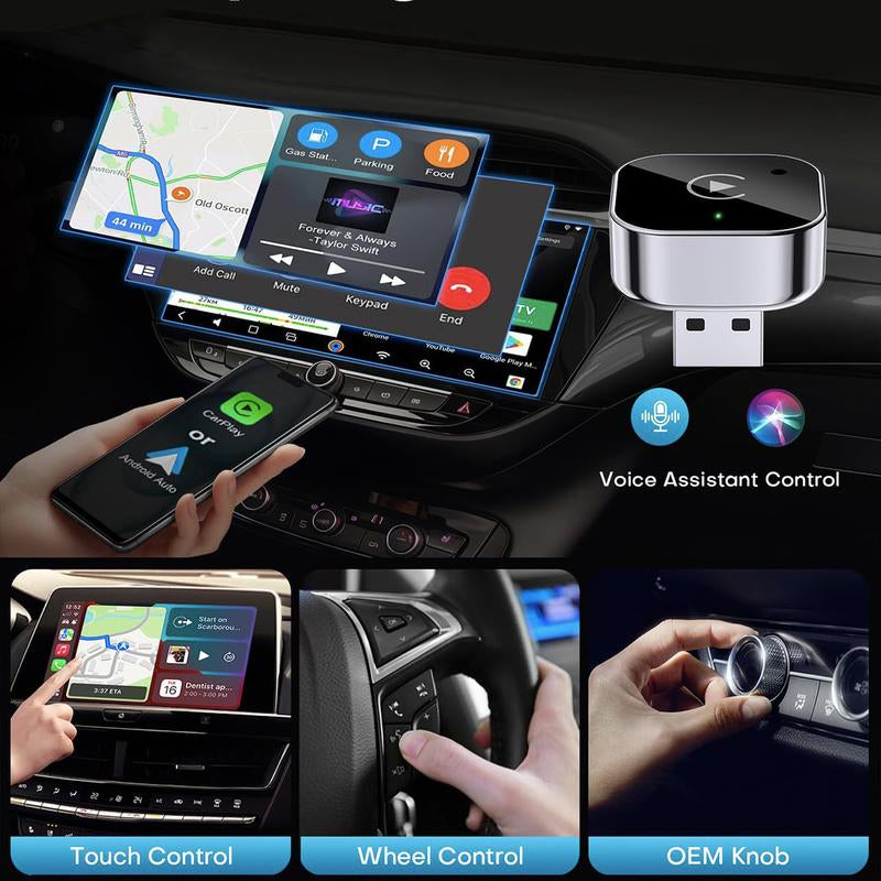 Wireless Carplay Adapter 2025 Upgrade Wired Carplay to Wireless, Mini USB Design for Cars with Built-In Wired Apple Carplay Plug and Play Easy Use Fast Stable Connection Car Play for Iphone