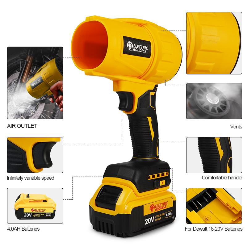 EGOD Turbo Jet Blower,Leaf Blower, Violent Turbo Fan, Brushless Pure Copper Motor,Car Drying after Wash, Handheld Snow Blower, Turbo Power Air Duster Portable Handle Fathersdaygifts