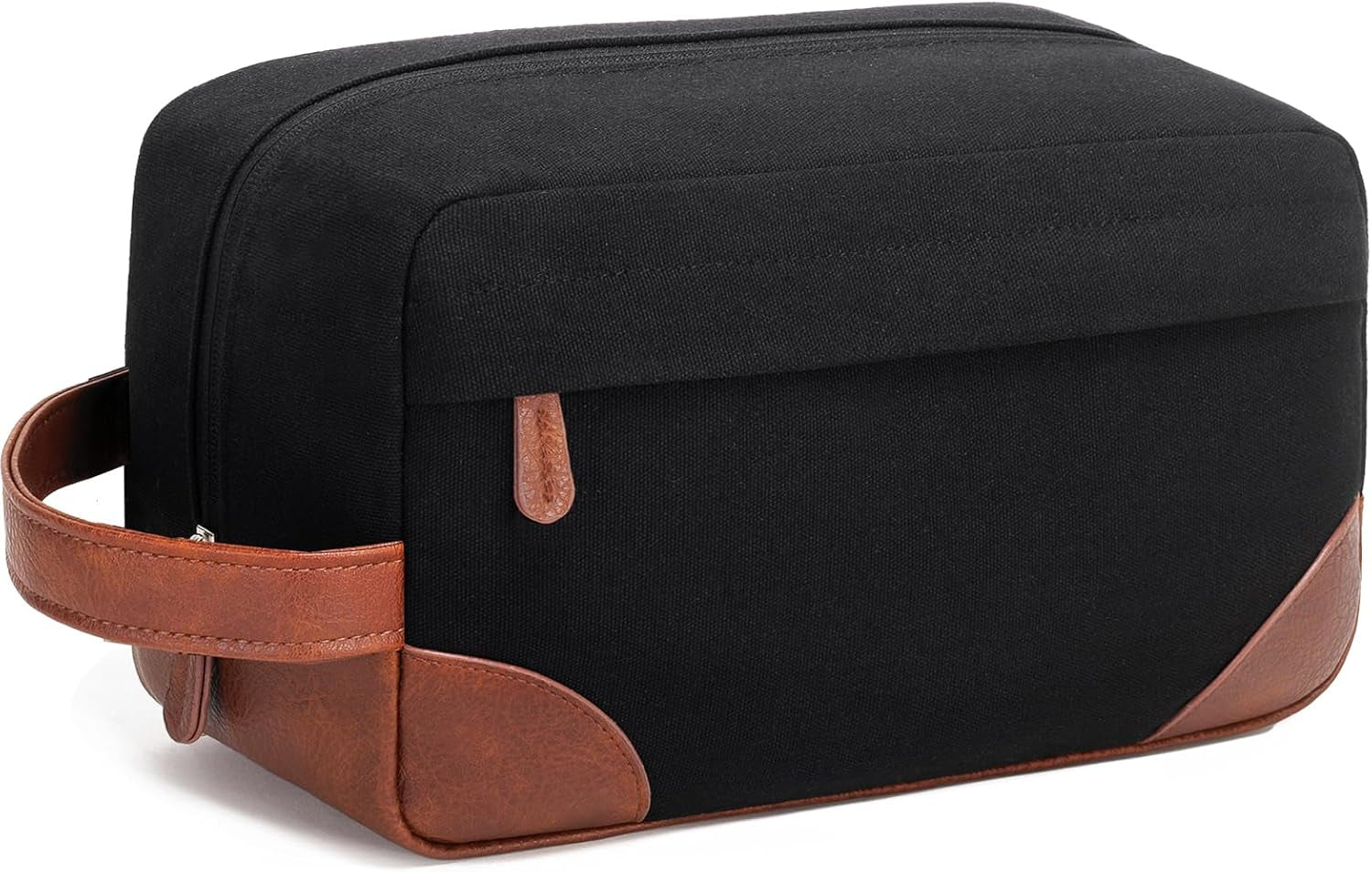 Men's Water-Resistant Hanging Toiletry Bag - Large Capacity Canvas Dopp Kit for Travel - Black