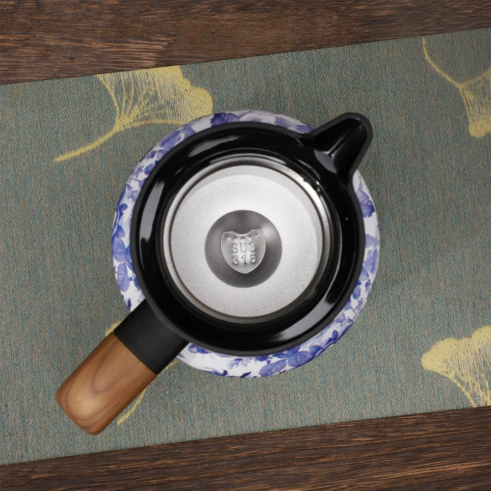 Vintage Floral Pattern Tea Thermos Built-In Infuser 800/1000Ml Floral Tea Kettle Stewed Teapot Tea Separation Water Bottle