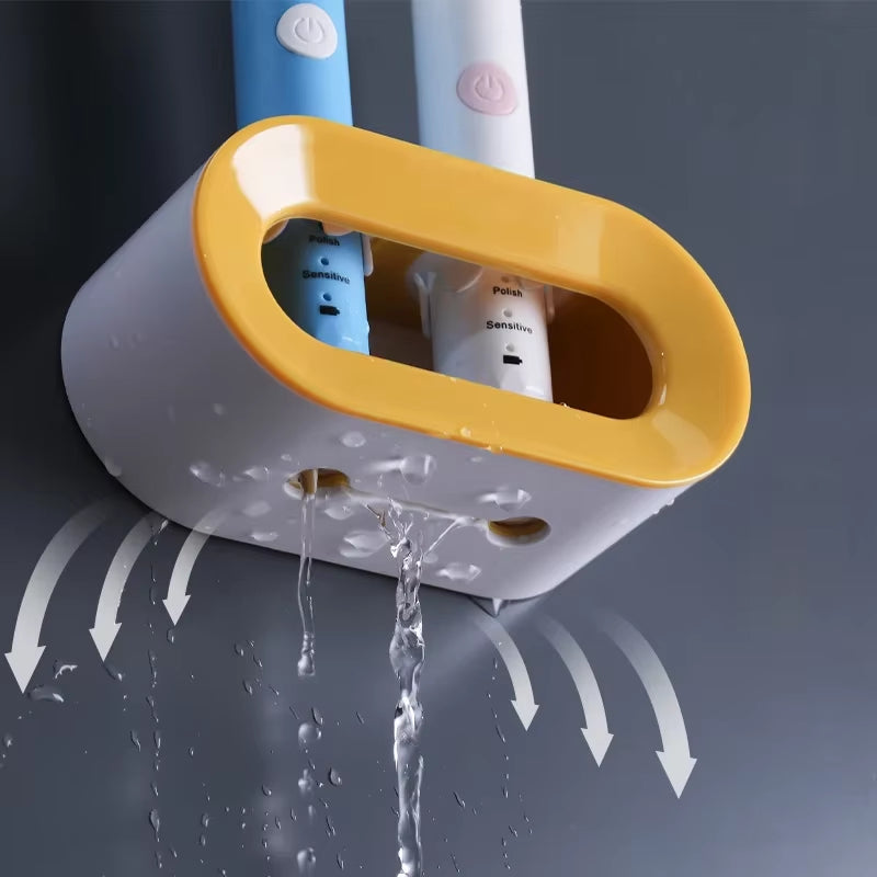 Revolutionize Your Bathroom with the Double Hole Electric Toothbrush Holder - Space-Saving Organizer for Oral B Brushes!