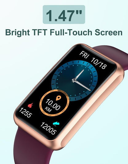 Fitness Tracker - Bluetooth-Free, App-Free, Standalone Fitness Watch for Men and Women, IP68 Waterproof, Full Touch Screen, Steps and Calories Counter, Sleep Tracker, Alarm Clock (Purple)