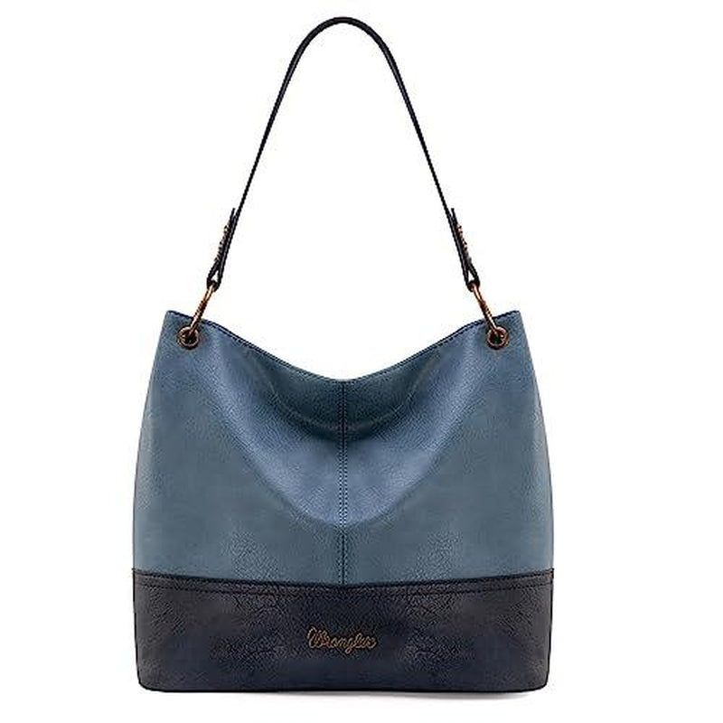 Wrangler Cow Print Hobo Bag Vegan Leather for Woman with Wide Guitar Strap