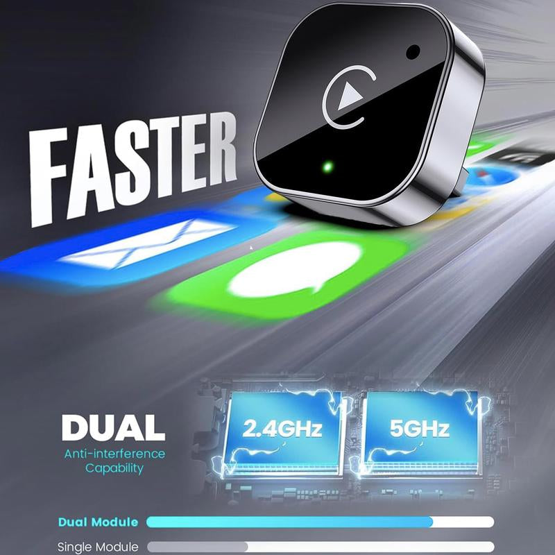 Wireless Carplay Adapter 2025 Upgrade Wired Carplay to Wireless, Mini USB Design for Cars with Built-In Wired Apple Carplay Plug and Play Easy Use Fast Stable Connection Car Play for Iphone