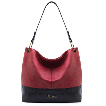 Wrangler Cow Print Hobo Bag Vegan Leather for Woman with Wide Guitar Strap