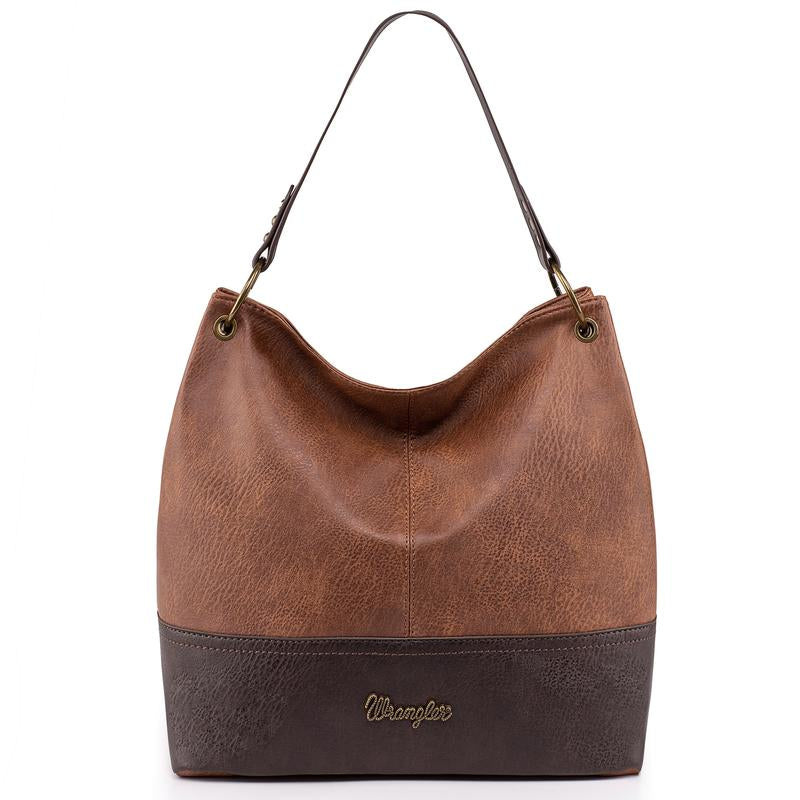 Wrangler Cow Print Hobo Bag Vegan Leather for Woman with Wide Guitar Strap