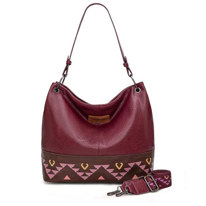 Wrangler Cow Print Hobo Bag Vegan Leather for Woman with Wide Guitar Strap