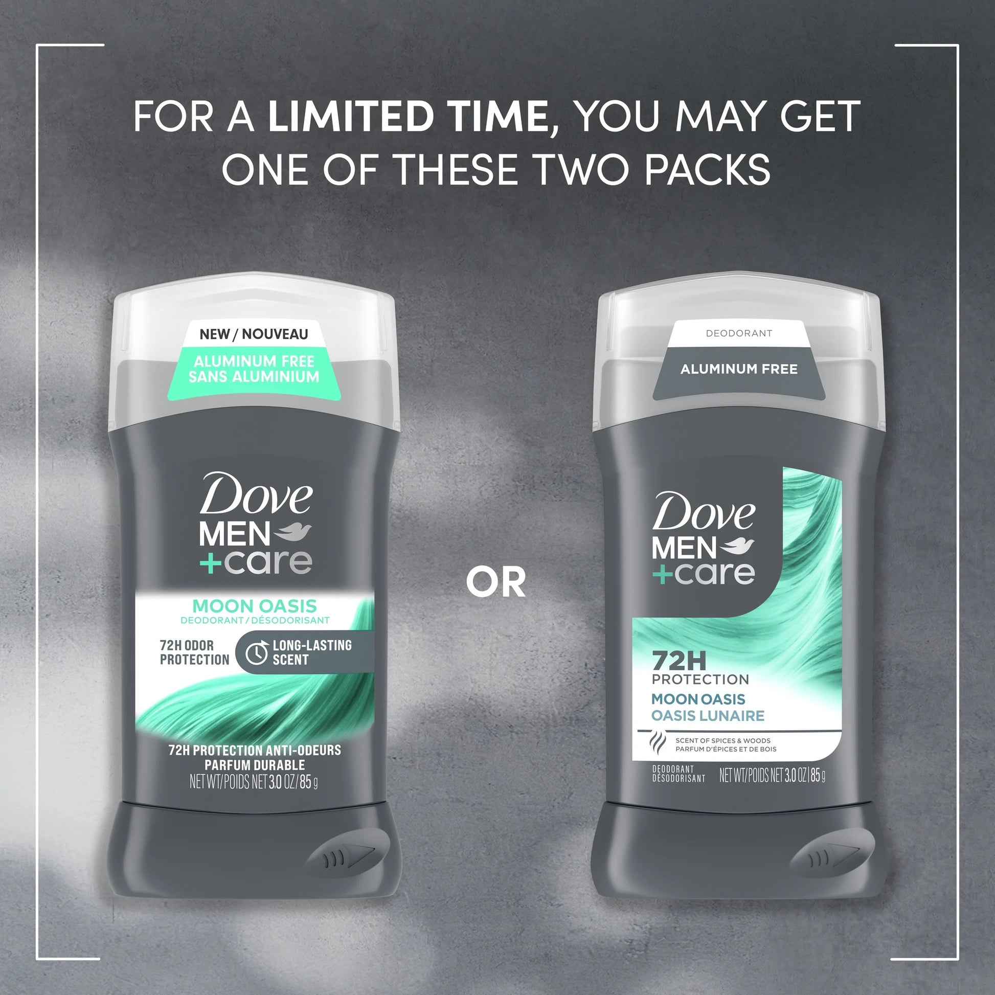 Deodorant for Men Moon Oasis Aluminum-Free, 3.Oz