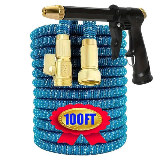 Portable Expandable Garden Hose Set, Portable Garden Hose with 3/4 Inch Heavy Duty Solid Brass Connector, Lightweight & Leak Proof Water Hose for Watering & Car Washing, Outdoor, Tools, Spray