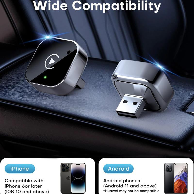 Wireless Carplay Adapter 2025 Upgrade Wired Carplay to Wireless, Mini USB Design for Cars with Built-In Wired Apple Carplay Plug and Play Easy Use Fast Stable Connection Car Play for Iphone