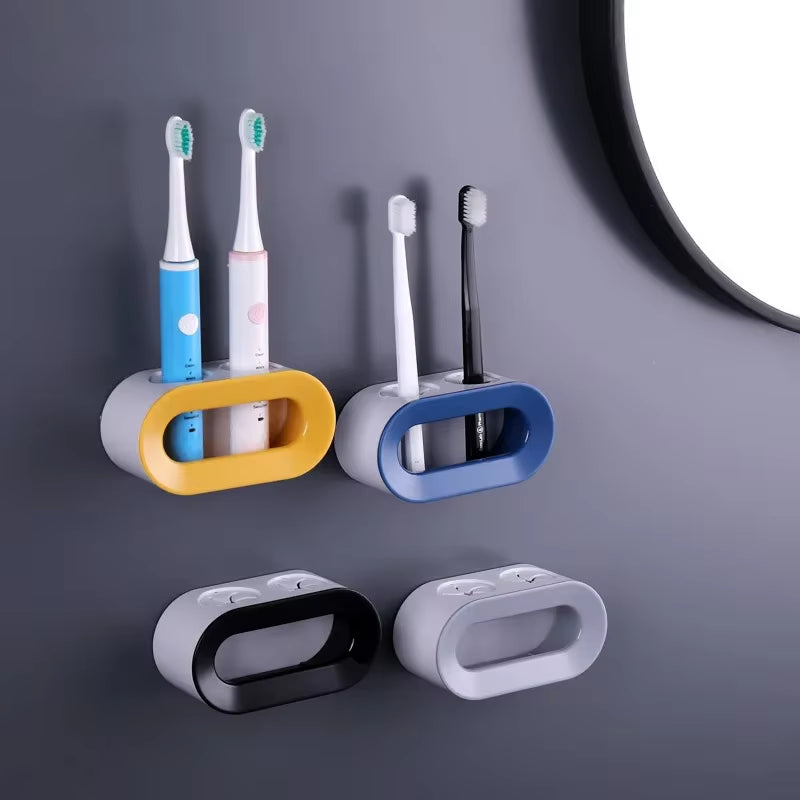 Revolutionize Your Bathroom with the Double Hole Electric Toothbrush Holder - Space-Saving Organizer for Oral B Brushes!