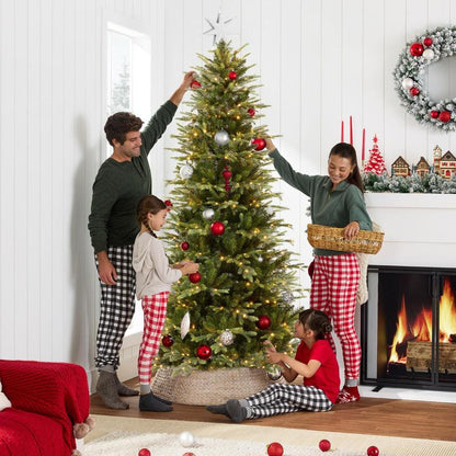 Best Choice Products Pre-Lit Artificial Slim Aspen Noble Fir Christmas Tree W/ Branch Tips, LED Lights